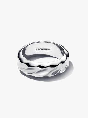 Pandora Rippled Wide Band Ring